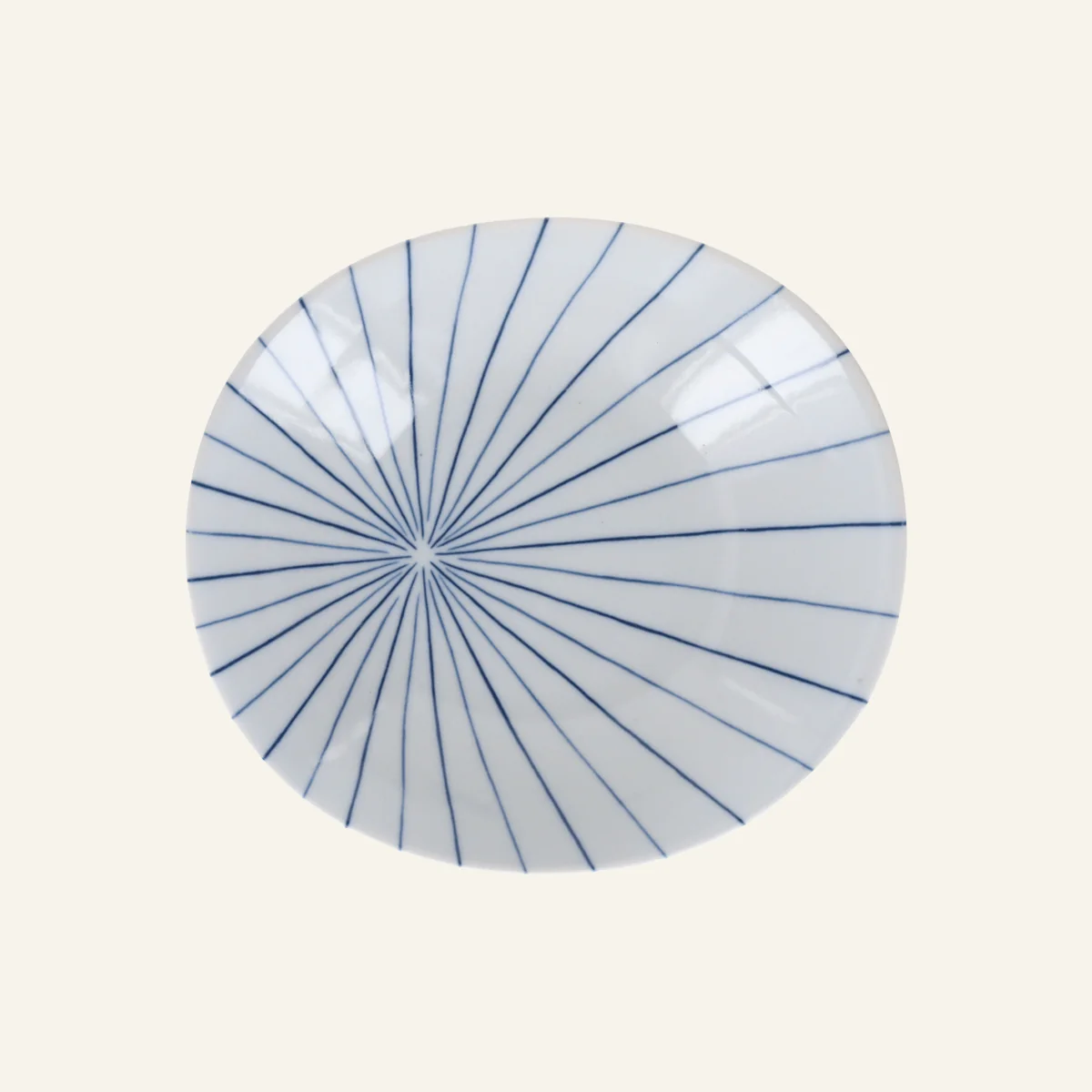 Assiette évasée rayée en porcelaine Minoyaki "Hosha" - Image 2