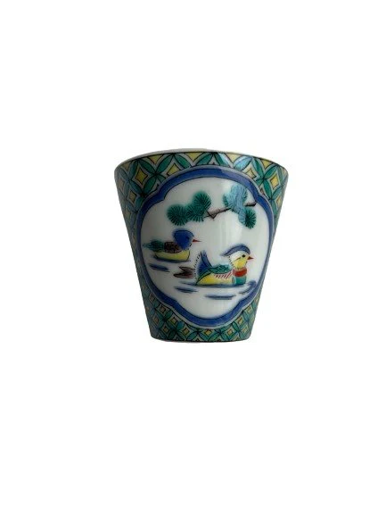 Verre à saké en porcelaine Kutaniyaki "Oshidori" - Image 2