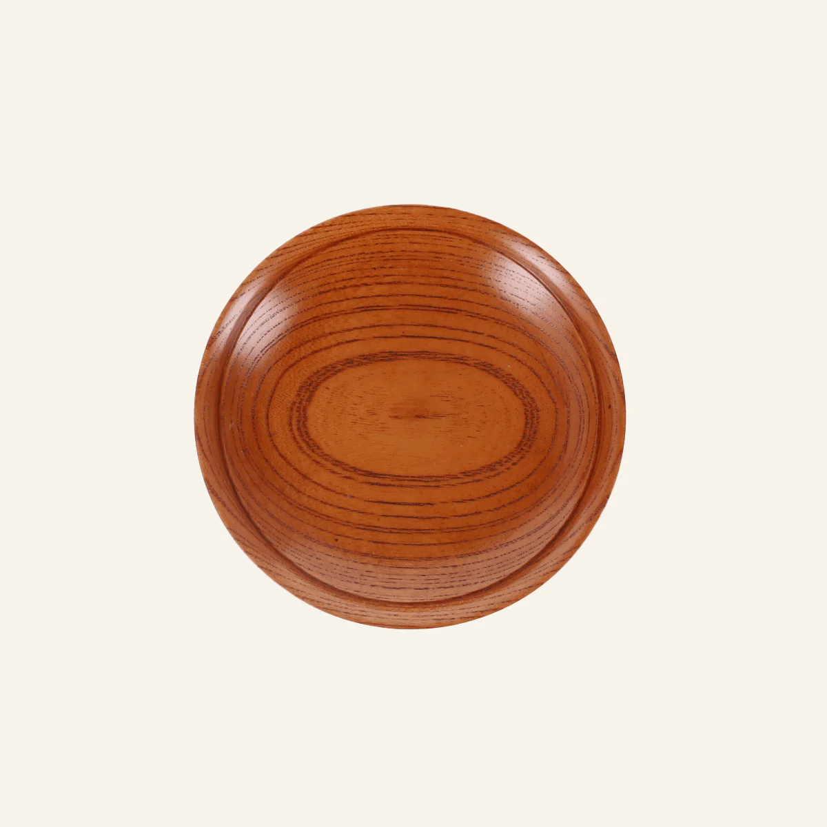 Assiette laquée en bois de lithocarpus glaber - Image 2