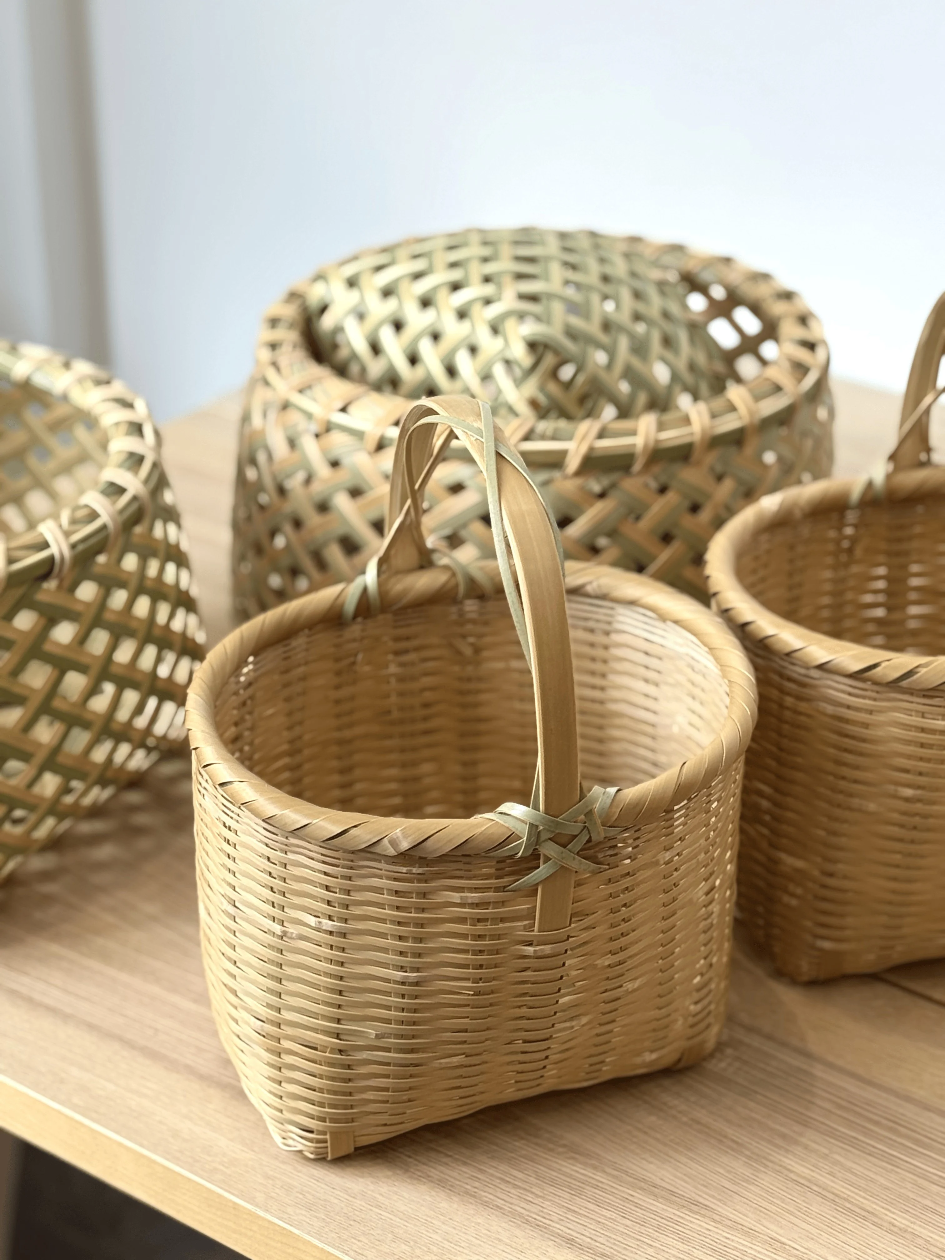 Panier à courses en bambou Kaimono Kago - Petit (Ø22cm) - Image 4