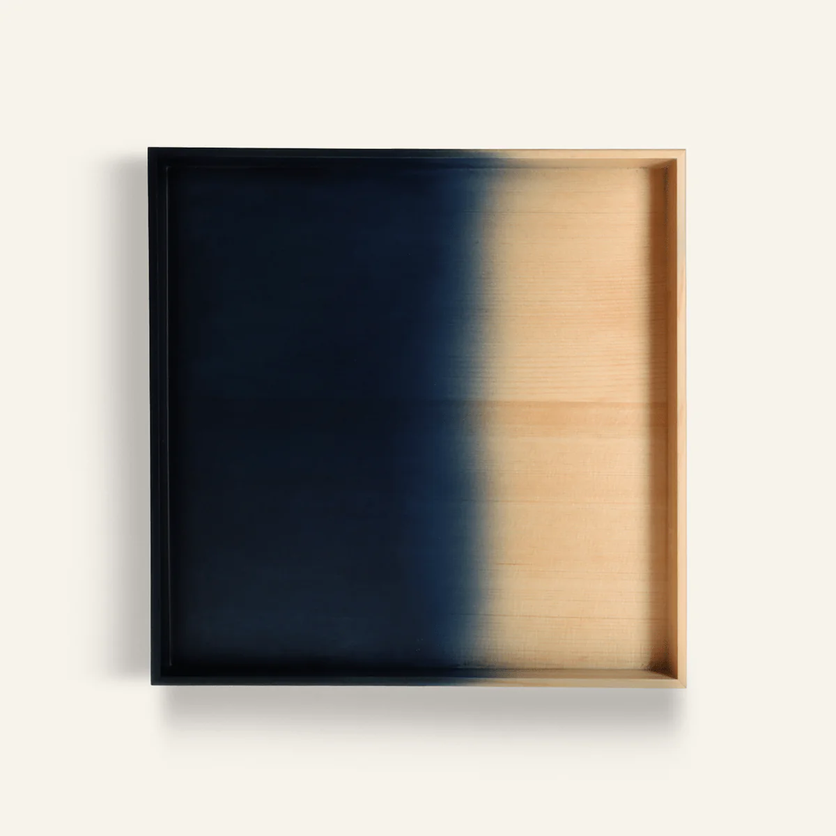 Plateau carré en bois de cyprès japonais Hinoki teint à l'indigo - Image 7
