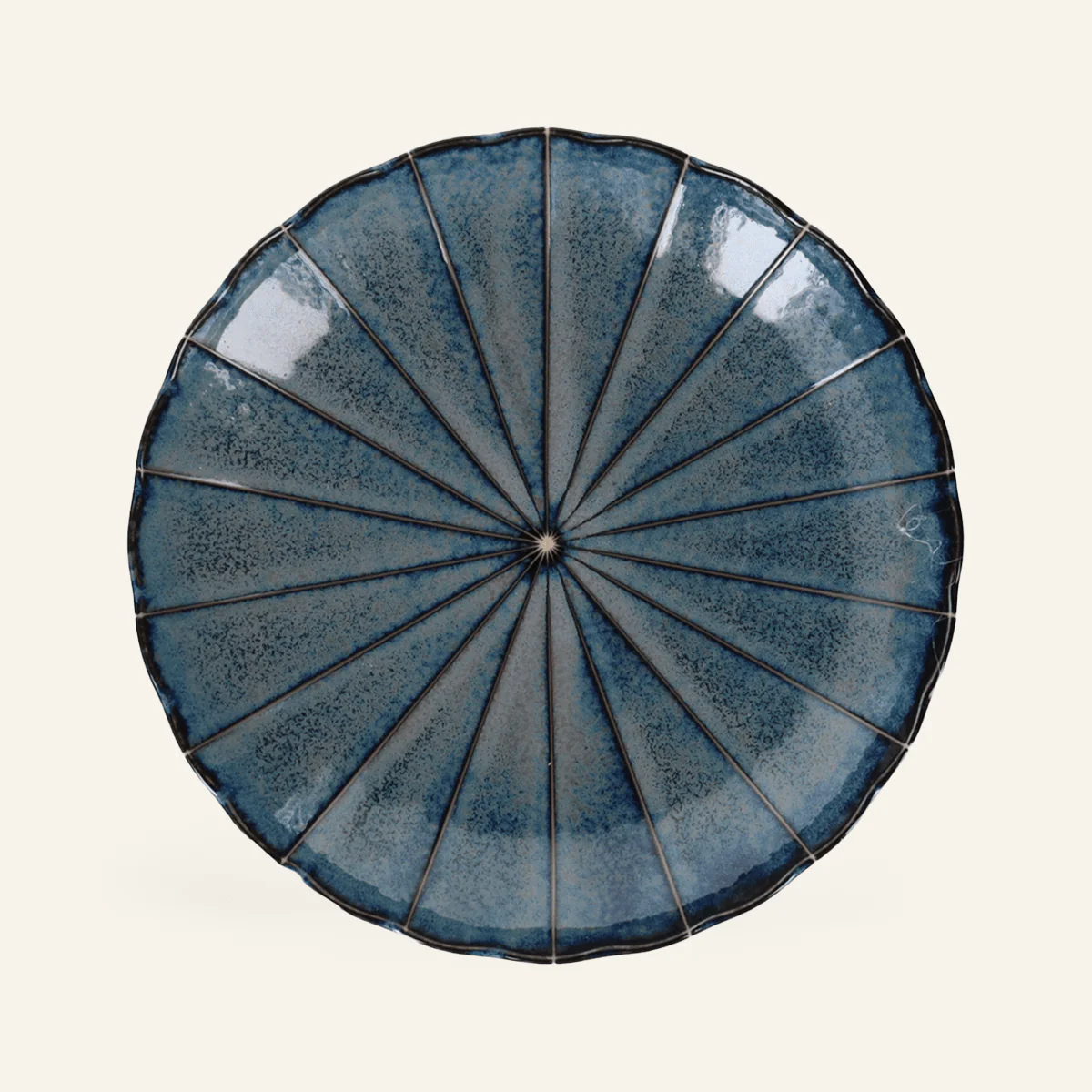 Assiette bleue faïence fine Minoyaki "aome" - Image 2