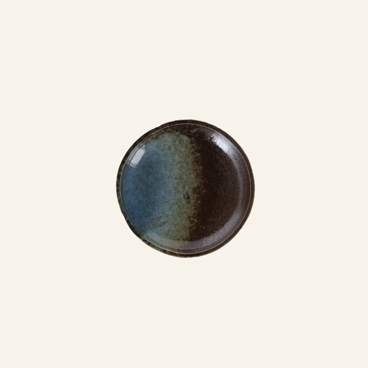 Petite assiette bleue faïence fine Minoyaki "mori no mizuumi" - Image 2