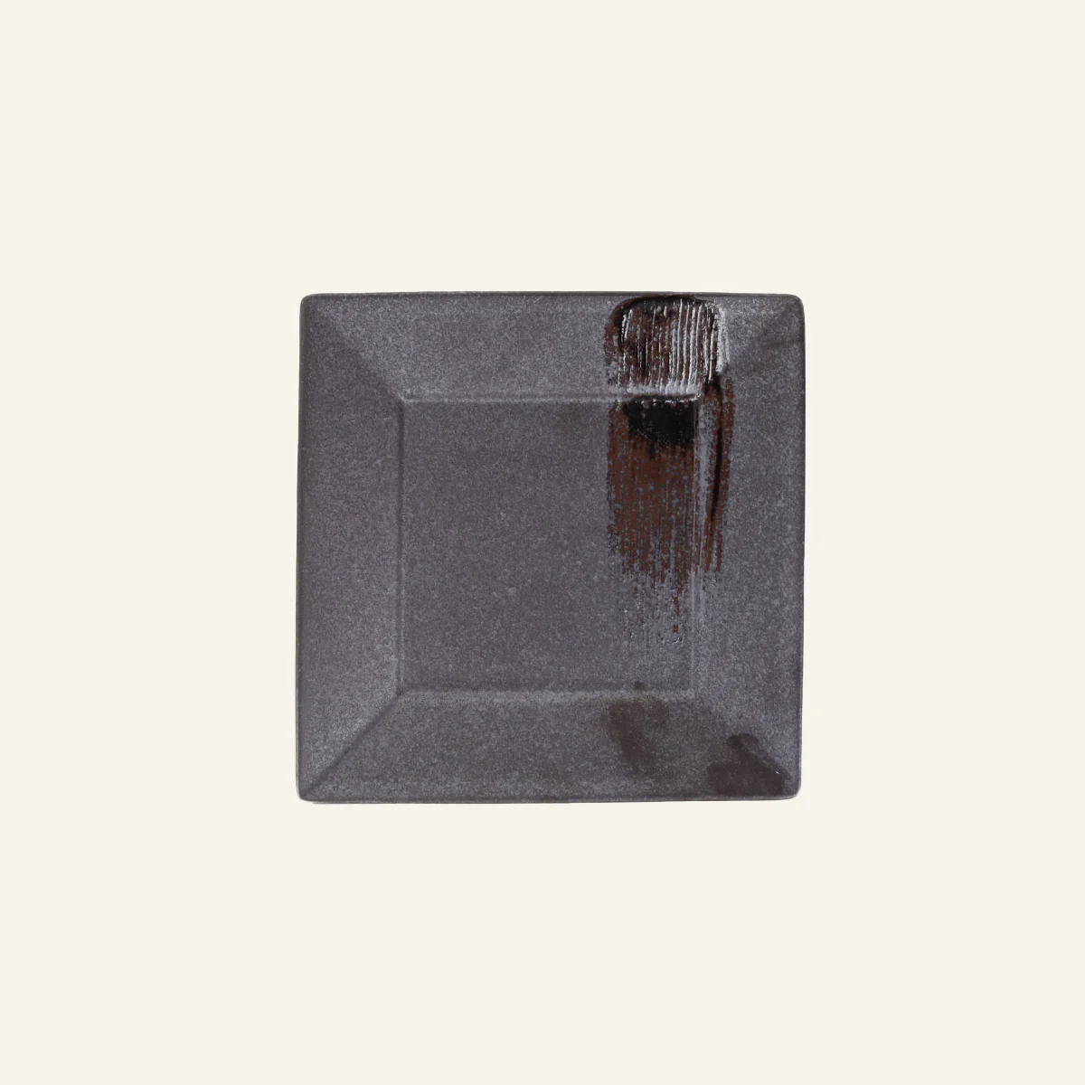 Petite assiette carrée faïence fine Minoyaki "sukuea" - Image 2