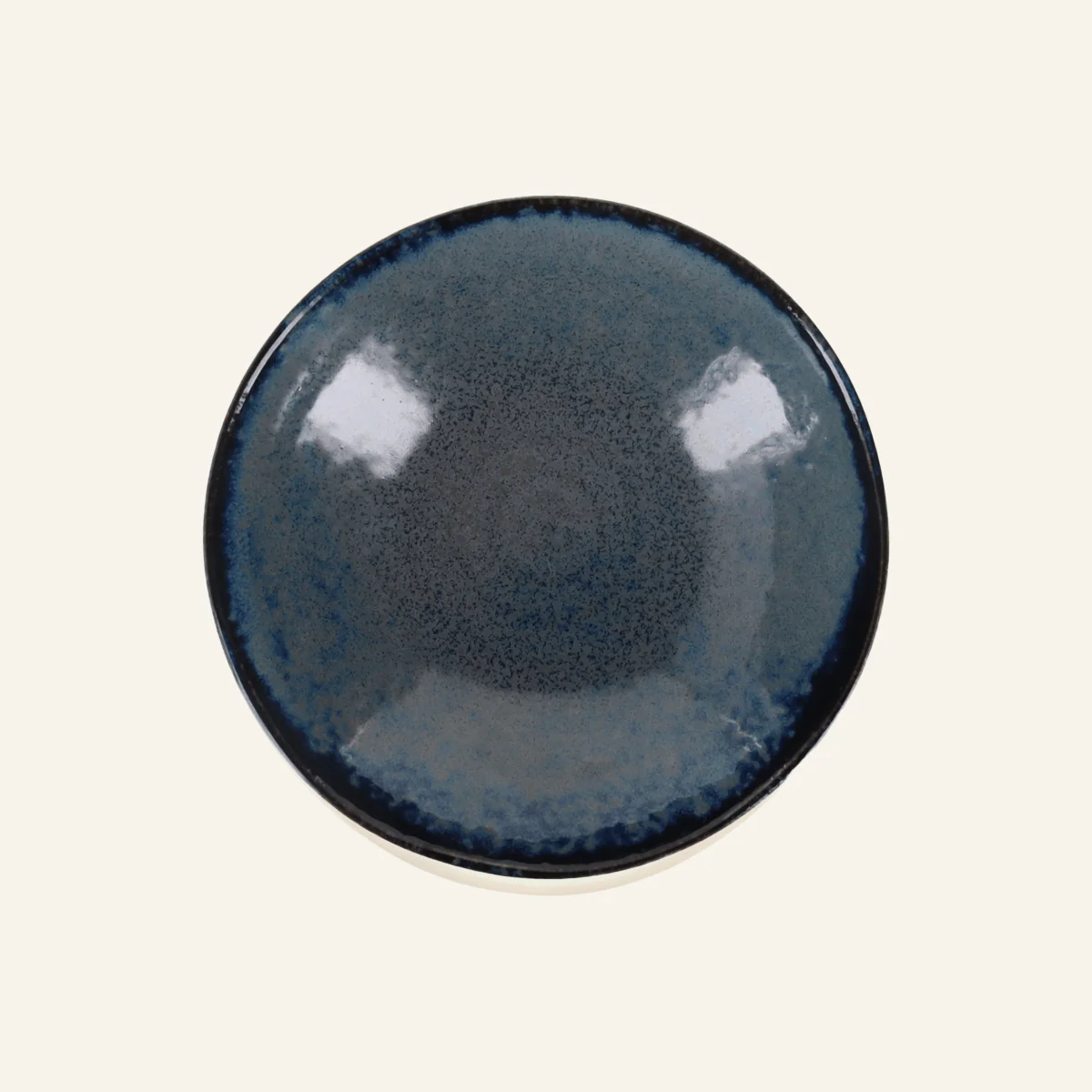 Assiette creuse indigo faïence fine Minoyaki "aishiro" - Image 2