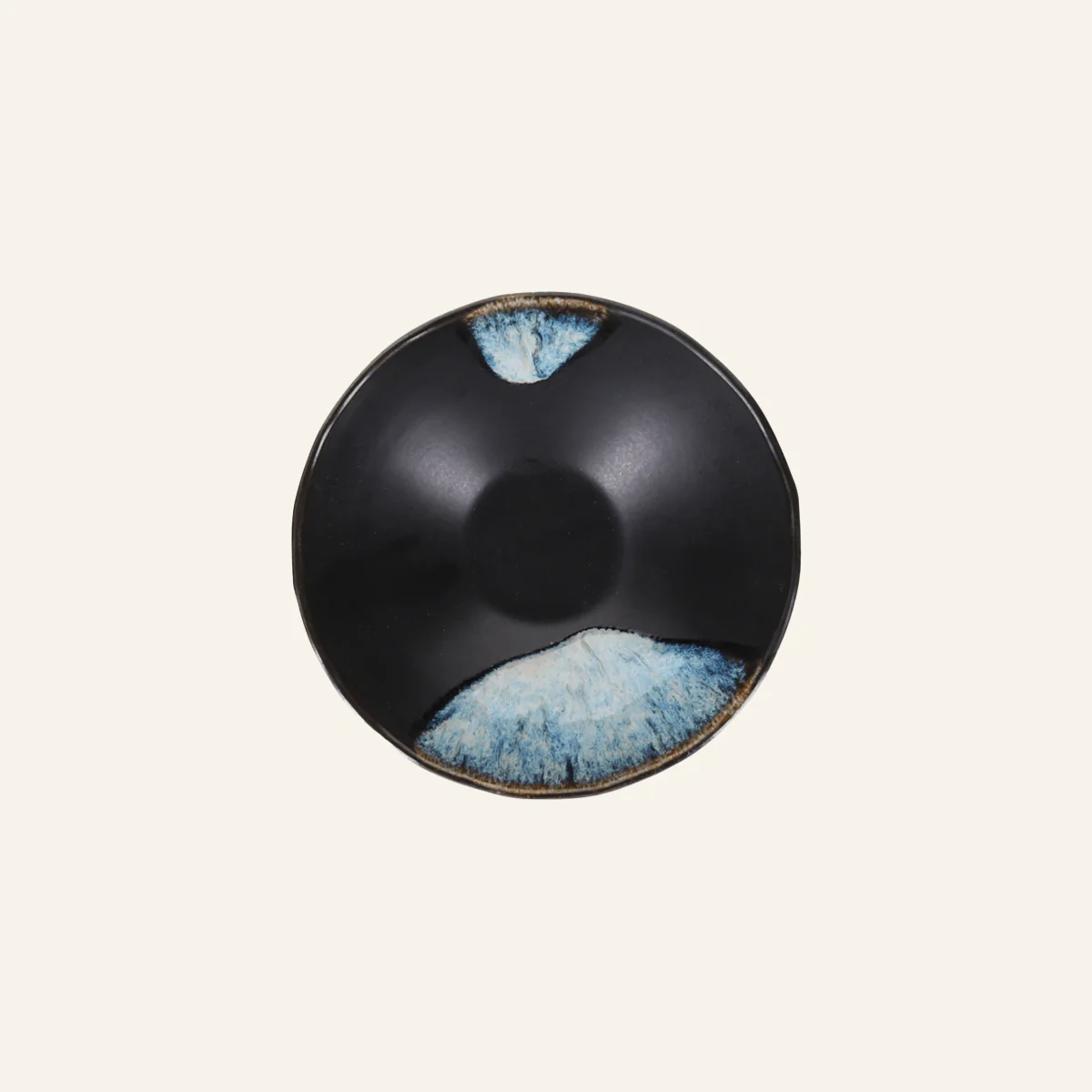 Bol noir et bleu faïence fine Setoyaki "yuki" - Image 2