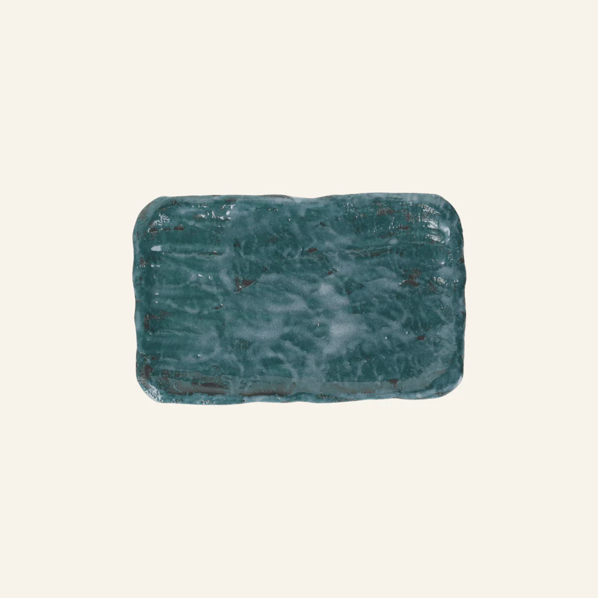 Petite assiette rectangulaire faïence fine Setoyaki "unkai" - Image 2