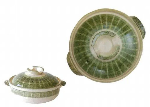Cocotte verte en grès "Donabe" - Image 2