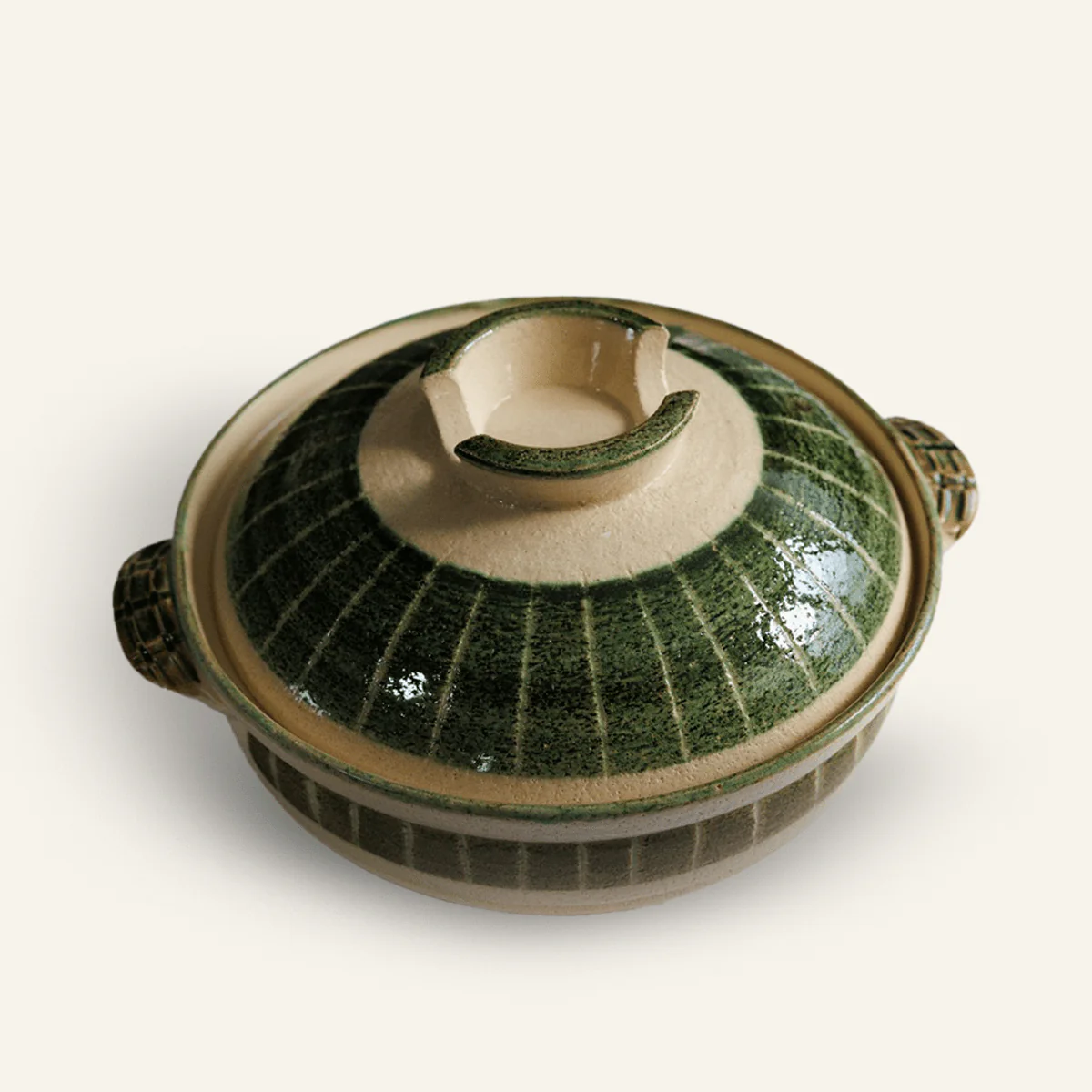Cocotte verte en grès "Donabe" - Image 3